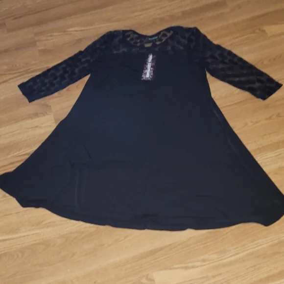 New Nina Leonard sexy black midi dress sizes M and L - Picture 6 of 8